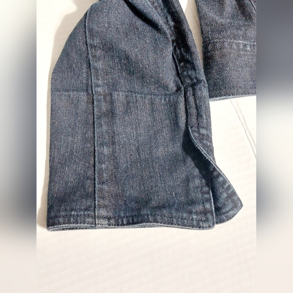 Talbots Denim Jacket w/ French Cuff Sleeves. Dark Blue Denim. Size 10 - Picture 4 of 10